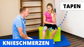 Knie TAPEN bei Schmerzen Morbus Osgood Schlatter Patellasehne  Anleitung zum Nachmachen [upl. by Cran]