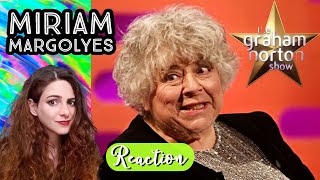 American Reacts  MIRIAM MARGOLYES  Stories on The Graham Norton Show ⭐️ [upl. by Grefer]