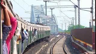 Crossing the Giant  Sampreeti Bridge  On board BandelNaihati EMU from Hooghly Ghat to Garifa [upl. by Porcia]