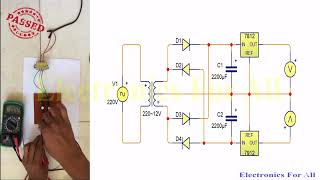 12V Dual Power Supply Circuit Diagram with Explanation [upl. by Rubenstein34]