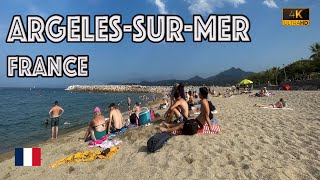 ARGELESSURMER  France  BEACH Tour 4K  July 2023 [upl. by Matthus]