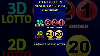 Lotto Result November 15 2024 2pm Draw shorts [upl. by Thoer56]