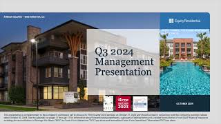 Equity Residential EQR Q3 2024 Earnings Presentation [upl. by Nieberg]