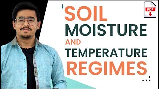 SOIL MOISTURE REGIMES AND SOIL TEMPERATURE REGIMES soilscience icarjrf [upl. by Jessabell]