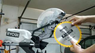 Ryobi 10quot Compound Sliding Miter Saw Green Version How to change the blade [upl. by Neil]