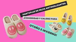 Pantuflas de felpa antideslizantes ¡Comodidad y calidez para otoño e invierno [upl. by Ellertal]