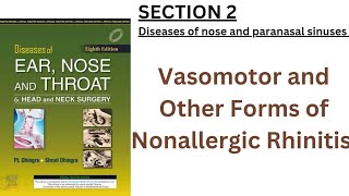 ch 31 vasomotor and other forms of nonallergic Rhinitis dhingra complete chapter quick review [upl. by Seaman]