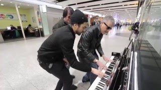 THREE PIANO DUDES BOOGIE WOOGIE THE AIRPORT [upl. by Naujuj]