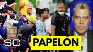 PAPELÓN MUNDIAL El BRASIL VS ARGENTINA fue suspendido al minuto 5 por la Conmebol  SportsCenter [upl. by Ecnedac]