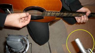 Recording acoustic guitar on Brothers in Arms with two microphones AT 4050  Schoeps CM 64 [upl. by Mahla912]