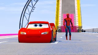 Lightning McQueen amp Spiderman in Epic New Stunt Race For Car Racing Challenge GTA 5 MODS [upl. by Benita]