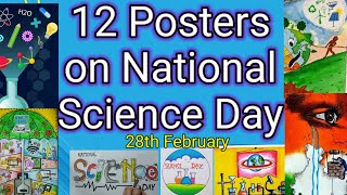 Science Day Posters 12 Easy posters on National Science Day How to draw posters ideas [upl. by Attekahs]