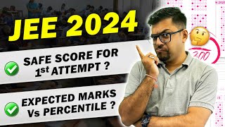 JEE 2024 Safe Score For 1st Attempt  JEE Expected Marks vs Percentile🎯 Harsh SirVedantuMath [upl. by Ecnav]