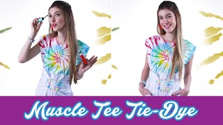 MUSCLE TEE COM TIEDYE DE 3 CORES  FAÇA EM CASA [upl. by Ainaled]