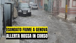 MALTEMPO IN ITALIA ALLERTA ROSSA IN LIGURIA E LOMBARDIA ALLAGAMENTI ED EVACUAZIONI A GENOVA [upl. by Rona173]