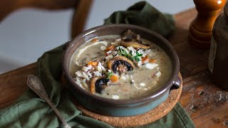 Soupe crémeuse champignon et riz sauvage  LHerboriste [upl. by Aiak]