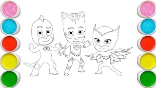 PJ mask Colouring pages for kids and toddlershow to draw catboy gekko owlettekids pages [upl. by Notnilk546]