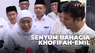 Ini Dia Tanggapan Khofifah Usai Unggul Jauh Hasil Quick Count [upl. by Adnamra]