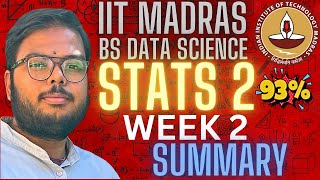 Statistics 2 Week 2 Summary All Concepts amp Formulas Simply Explained IIT Madras BS Data Science [upl. by Elsbeth]