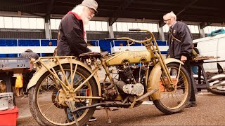 KEMPTON PARK Motorcycle Autojumble  1914 DOUGLAS 2 34 by Pete’s Bikes amp an early HARLEY DAVIDSON [upl. by Lomasi829]