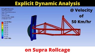 Explicit Dynamic Analysis  Explicit Dynamic Analysis on Supra Roll Cage  Crash Test  Impact Test [upl. by Eirotal744]