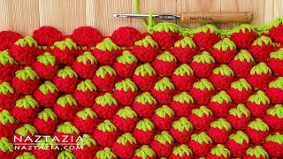 How to Crochet Strawberry Stitch with a Regular Crochet Hook DIY Tutorial [upl. by Tnelc]