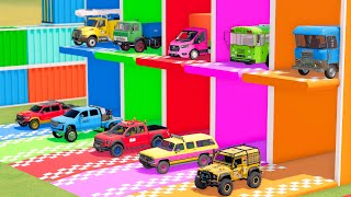 TRANSPORTING PIXAR CARS amp FRUITS WITH COLORED amp JOHN DEERE vs CLAAS vs TRACTORS  BeamNGdrive 983 [upl. by Dachia435]