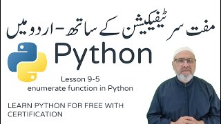 Python lesson 95 enumerate function in Python  In UrduHindi [upl. by Aeki]