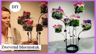 Bijzonder zwevend bloemstuk 🌸🦋  Cursus Bloemschikken 240  Carlein Tukkers [upl. by Koffman]