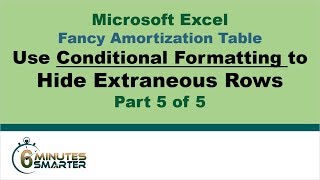 Amortization Table in Excel Part 5 of 5  Conditional Formatting to Hide and Highlight Rows [upl. by Woodrow805]