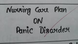 Panic disorderNursing care planmental health nursing [upl. by Aicilram]