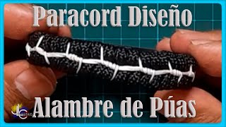 Diseño Alambre de Púas Manilla macramé PARACORD paso a paso fácil algo que hacer [upl. by Helaine423]