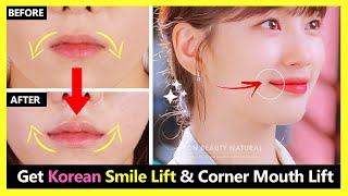 Easy Get Korean Smile Lift How to lift corners of mouth naturally Exercises No filler No botox [upl. by Neirol]