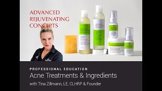 Education Session with Tina Acne Treatments amp Ingredients for Aestheticians [upl. by Elmajian]