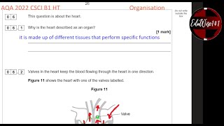 AQA GCSE 2022 Paper 1 Q6 Biology Combined Science Higher Tier Past paper Questions walk through [upl. by Owain241]