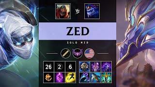 Zed Mid vs Aurelion Sol Triple Kill Legendary  NA Master Patch 1418 [upl. by Enoed]