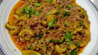 Qeema karala  recipe  Alinas kitchen [upl. by Anitac]