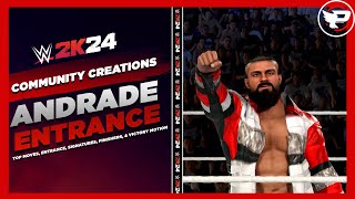 Andrade WWE 2K24 Entrance Top Moves Signatures Finishers amp Victory Motion [upl. by Lletnuahs]