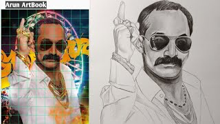 Aavesham Fahadh Faasil Drawing  How to draw Fahadh Faasil  Aavesham Movie  Arun ArtBook [upl. by Kenti]