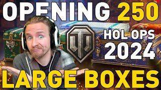 Opening 250 Large Boxes Holiday Ops 2024 in World of Tanks [upl. by Evvy]