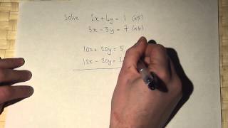 Simultaneous equations  the elimination method [upl. by Beitnes780]