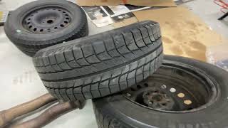 Winter tires 4 Michelin Xice 22565R17 on steel rims for 2015 Subaru Outback for sale [upl. by Nylime379]