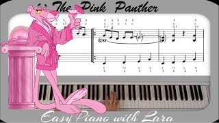 quotThe Pink Pantherquot H Mancini Piano Tutorial  Letter Notes [upl. by Nojram]