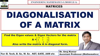 Diagonalisation of Matrices  Diagonalisation of matrices 3x3  Diagonalisation  Matrix Diagonal [upl. by Aleakim]