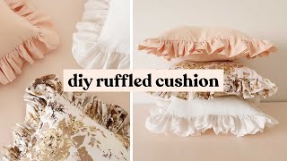 How To Make A Ruffled Cushion  DIY Cottagecore Home Decor [upl. by Worthington356]