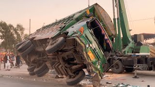 Dangerous Accident Of OverLoaded Truck  Complete Restoration amp Repairing Of Damaged Truck [upl. by Ecnaiva]