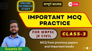 Important MCQ practice  WBPSC JE Civil  Class3 [upl. by Macmahon650]