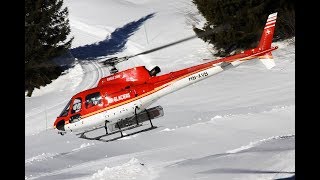 HBXVB AS 350 B2 Air Glaciers  Landing Avoriaz heliport  helicopter [upl. by Wadleigh956]