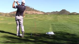 Tom Hoge Practicing hits Alignment Rod JohnDahlGolfcom [upl. by Terces]