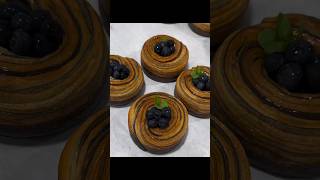 Blueberry🫐🫐 viennoiserie  Basil topping 🌿 [upl. by Ahsela]